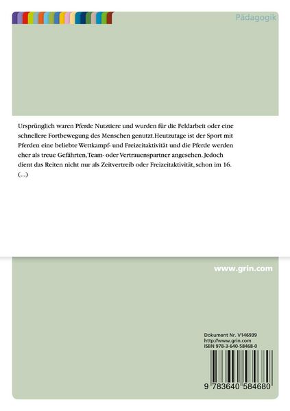 Produktbild: Die F&ouml;rderung motorischer F&auml;higkeiten von Kindern und Jugendlichen durch therapeutisches Reiten und Voltigieren