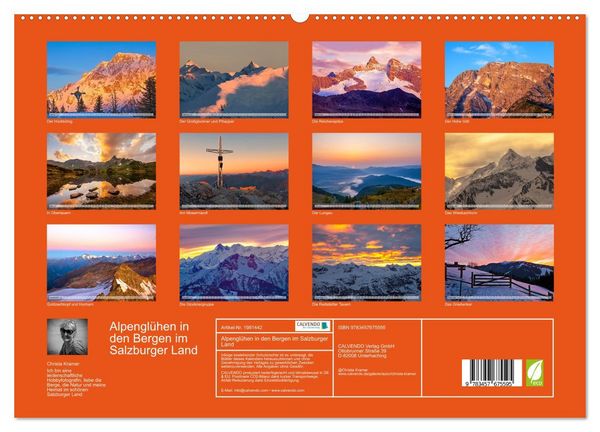 Produktbild: Alpengl&uuml;hen in den Bergen im Salzburger Land (hochwertiger Premium Wandkalender 2026 DIN A2 quer), Kunstdruck in Hochglanz