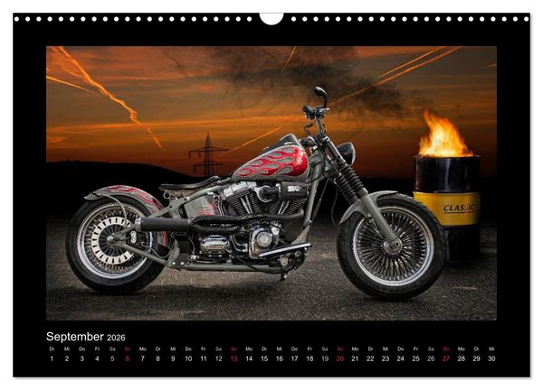 Produktbild: Motorrad-Tr&auml;ume &ndash; Chopper und Custombikes (Wandkalender 2026 DIN A3 quer), CALVENDO Monatskalender