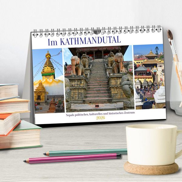 Produktbild: Im Kathmandutal (Tischkalender 2026 DIN A5 quer), CALVENDO Monatskalender