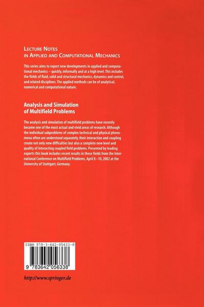 Produktbild: Analysis and Simulation of Multifield Problems