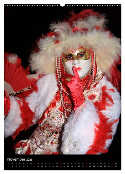 Produktbild: Karneval in Venedig - Phantasievolle Masken (Wandkalender 2026 DIN A2 hoch), CALVENDO Monatskalender