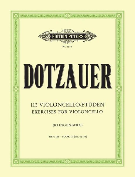 Produktbild: 113 Exercises for Violoncello Vol.3