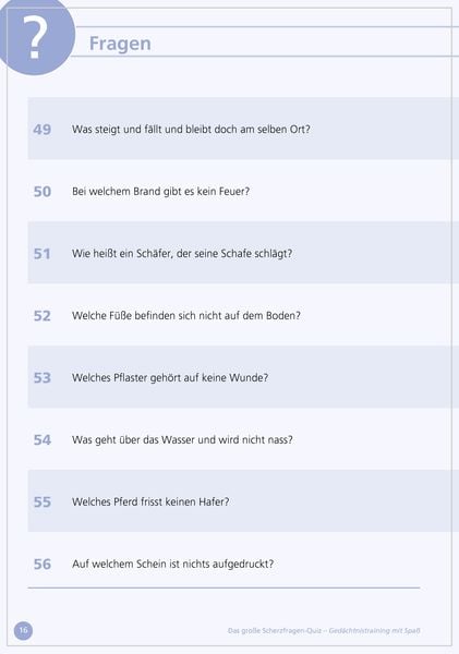 Produktbild: Das gro&szlig;e Scherzfragen-Quiz f&uuml;r Senioren