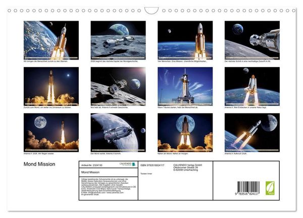 Produktbild: Mond Mission (Wandkalender 2027 DIN A3 quer), CALVENDO Monatskalender