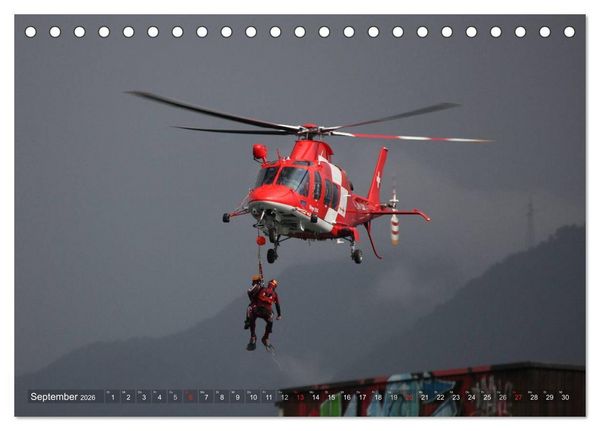 Produktbild: Helikopter in der Luft (Tischkalender 2026 DIN A5 quer), CALVENDO Monatskalender