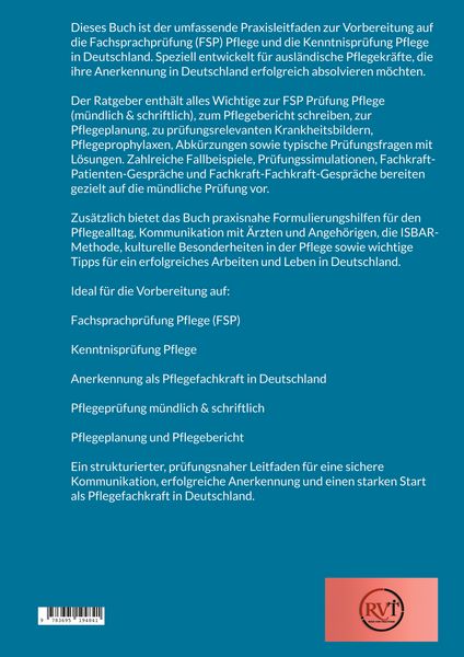 Produktbild: FSP & Kenntnispr&uuml;fung Pflege * Anerkennung f&uuml;r ausl&auml;ndische Pflegekr&auml;fte in Deutschland erfolgreich bestehen