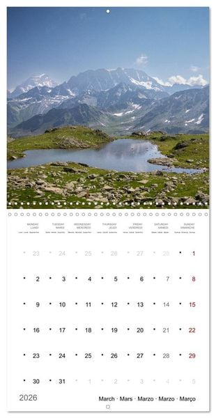 Produktbild: Les merveilles du Valais (Calendrier mural carr&eacute; 2026 30x30 cm) Calendrier double avec une page pour vos prises de notes