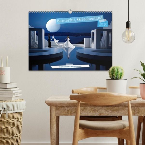 Produktbild: Santorini, Griechenland -Romatische Abendstimmung- (Wandkalender 2026 DIN A3 quer), CALVENDO Monatskalender