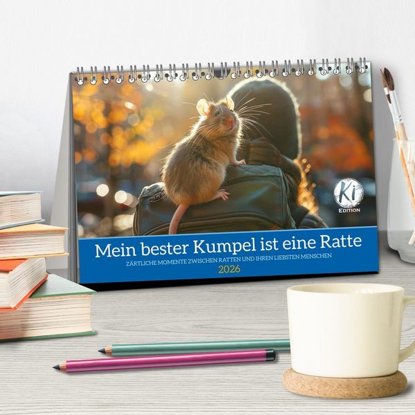 Produktbild: Mein bester Kumpel ist eine Ratte (Tischkalender 2026 DIN A5 quer), CALVENDO Monatskalender