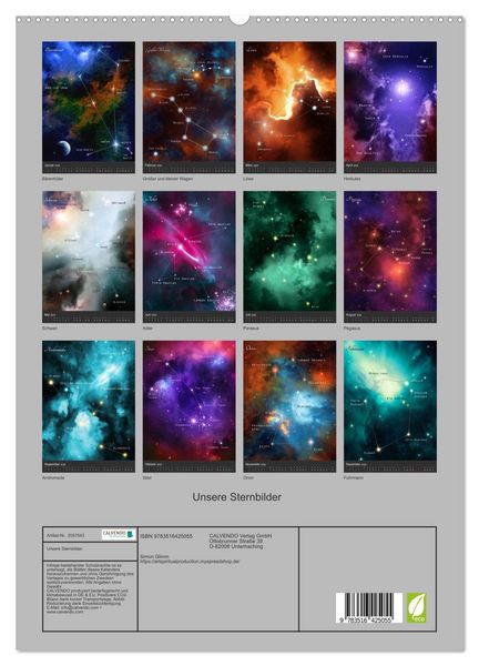 Produktbild: Unsere Sternbilder (hochwertiger Premium Wandkalender 2026 DIN A2 hoch), Kunstdruck in Hochglanz