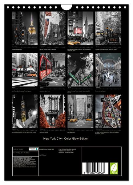 Produktbild: New York City - Color Glow Edition (Wandkalender 2026 DIN A4 hoch), CALVENDO Monatskalender