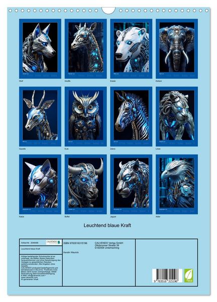 Produktbild: Leuchtend blaue Kraft (Wandkalender 2026 DIN A3 hoch), CALVENDO Monatskalender