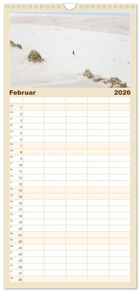 Produktbild: Familienplaner 2026 - Traumstr&auml;nde der Nordsee mit 5 Spalten (Wandkalender, 21 x 45 cm) CALVENDO
