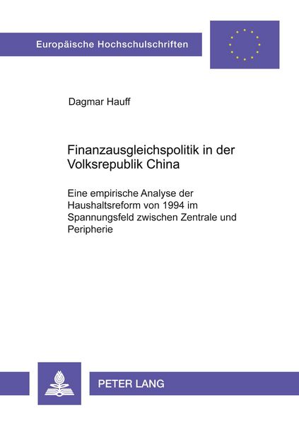 Produktbild: Finanzausgleichspolitik in der Volksrepublik China