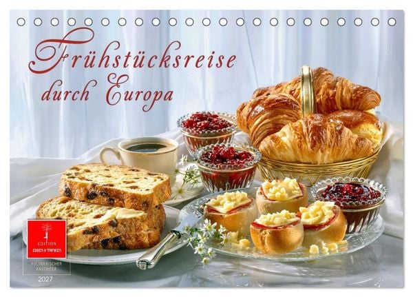 Produktbild: Fr&uuml;hst&uuml;cksreise durch Europa (Tischkalender 2027 DIN A5 quer), CALVENDO Monatskalender