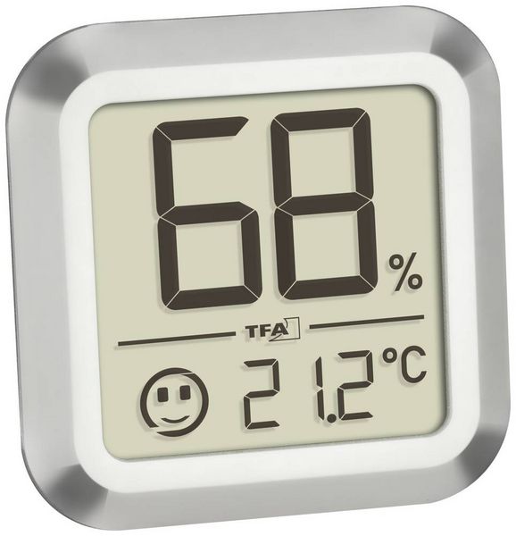 Produktbild: TFA Dostmann Humidore Thermo-/Hygrometer Silber 30.5056.54