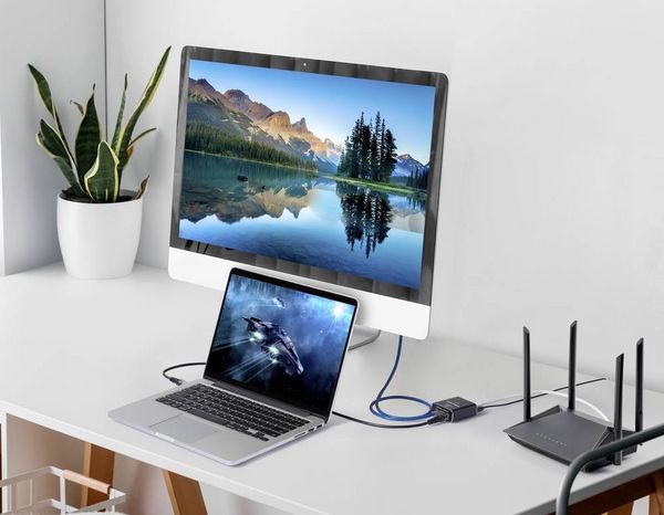 Produktbild: Renkforce RF-6739678 RF-GES-200 Netzwerk Switch RJ45 2 Port USB-Stromversorgung