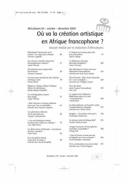 Produktbild: Ou va la creation en afrique francophone