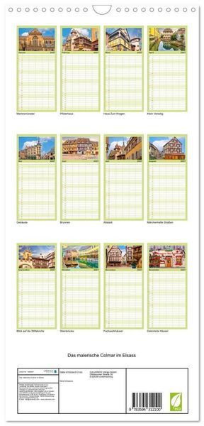 Produktbild: Familienplaner 2027 - Das malerische Colmar im Elsass mit 5 Spalten (Wandkalender, 21 x 45 cm) CALVENDO