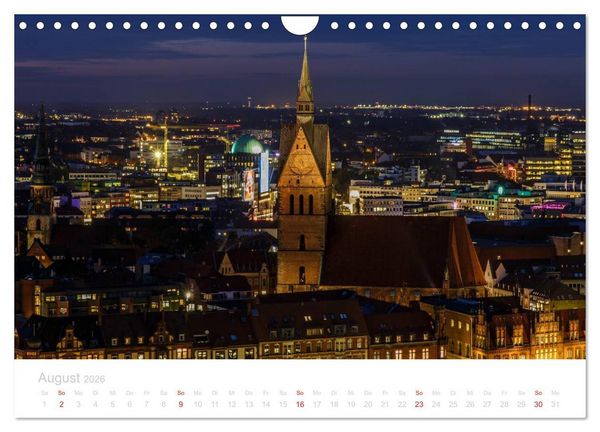 Produktbild: Hannover bei Nacht (Wandkalender 2026 DIN A4 quer), CALVENDO Monatskalender