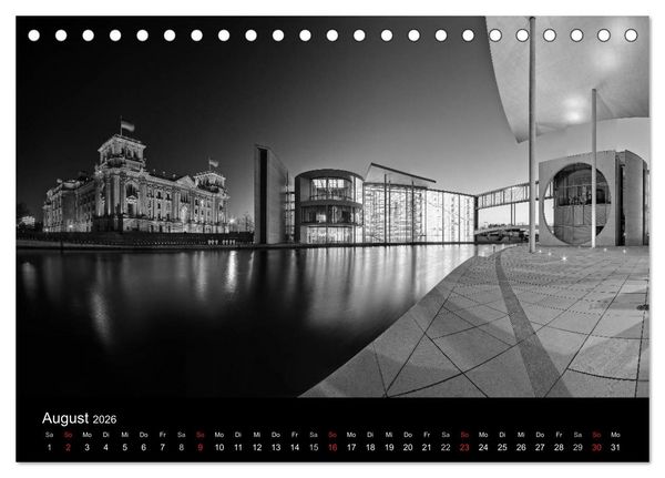 Produktbild: Berlin Monochrome (Tischkalender 2026 DIN A5 quer), CALVENDO Monatskalender