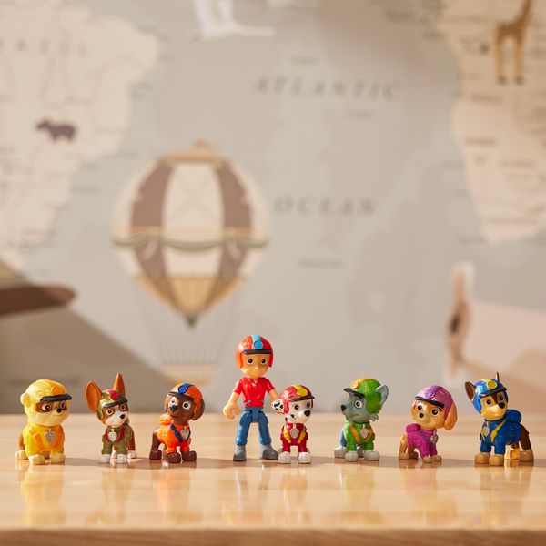 Produktbild: PAW Patrol Jungle Pups &ndash; Spielfiguren-Geschenkset mit 7 Hundefiguren und 1 Ryderfigur zum Sammeln, ab 3 Jahren
