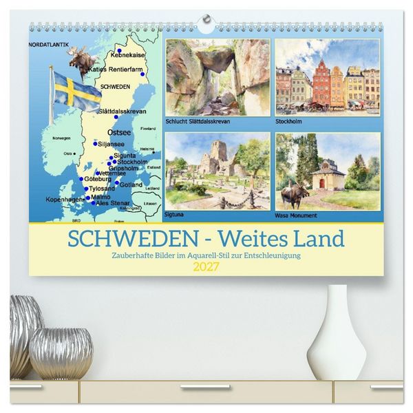 Produktbild: Schweden - Weites Land (hochwertiger Premium Wandkalender 2027 DIN A2 quer), Kunstdruck in Hochglanz