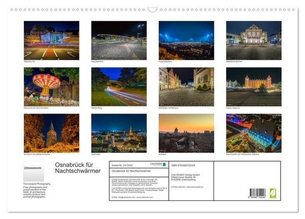 Produktbild: Osnabr&uuml;ck f&uuml;r Nachtschw&auml;rmer (Wandkalender 2027 DIN A2 quer), CALVENDO Monatskalender