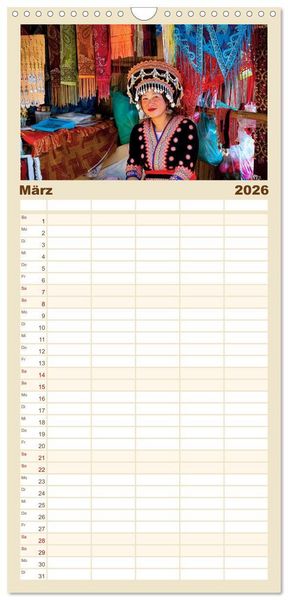 Produktbild: Familienplaner 2026 - Sehnsuchtsland Thailand mit 5 Spalten (Wandkalender, 21 x 45 cm) CALVENDO