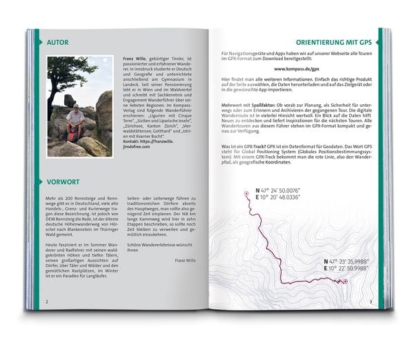 Produktbild: KOMPASS Wanderf&uuml;hrer Rennsteig, 10 Etappen