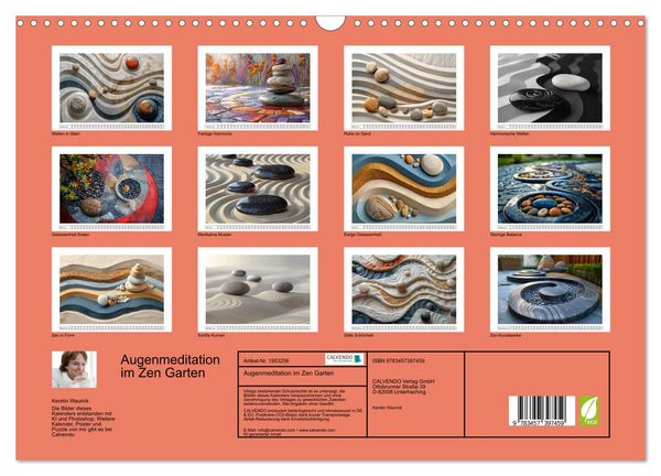 Produktbild: Augenmeditation im Zen Garten (Wandkalender 2026 DIN A3 quer), CALVENDO Monatskalender