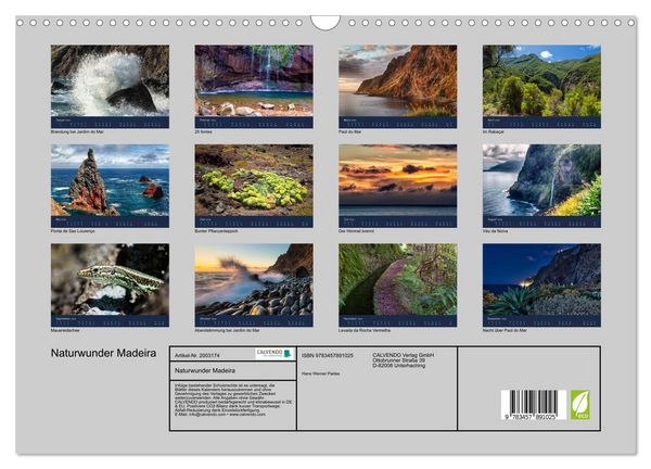 Produktbild: Naturwunder Madeira (Wandkalender 2026 DIN A3 quer), CALVENDO Monatskalender