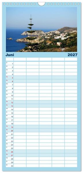 Produktbild: Familienplaner 2027 - Griechenland - Insel Kreta mit 5 Spalten (Wandkalender, 21 x 45 cm) CALVENDO