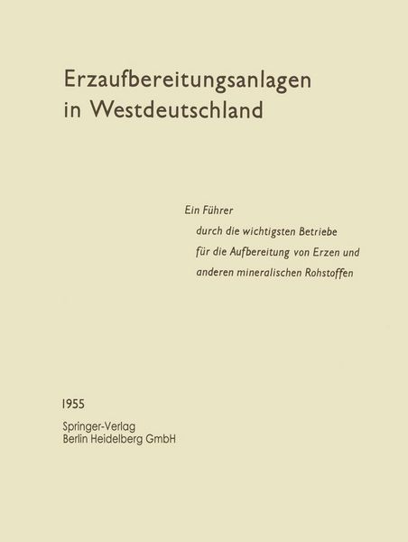 Produktbild: Erzaufbereitungsanlagen in Westdeutschland