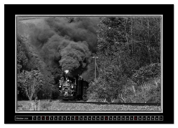 Produktbild: Unter Dampf - Mit der Pre&szlig;nitztalbahn durchs Erzgebirge (Tischkalender 2026 DIN A5 quer), CALVENDO Monatskalender