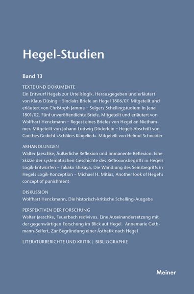 Produktbild: Hegel-Studien Band 13