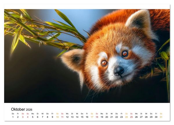Produktbild: Roter Panda - die Stimme der Wildnis (Tischkalender 2026 DIN A5 quer), CALVENDO Monatskalender