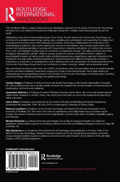 Produktbild: The Routledge International Handbook of Community Psychology