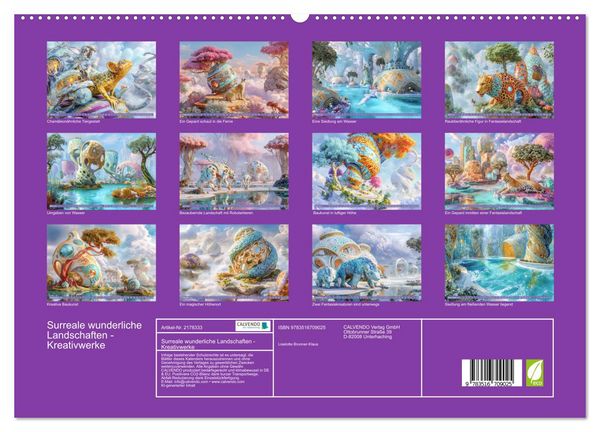 Produktbild: Surreale wunderliche Landschaften - Kreativwerke (hochwertiger Premium Wandkalender 2026 DIN A2 quer), Kunstdruck in Hochglanz