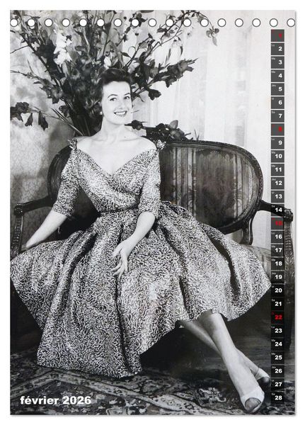 Produktbild: Deux mannequins des ann&eacute;es 1950 - Les jumelles Thea et Helga (Calendrier de bureau 2026 DIN A5 horizontal), CALVENDO calendrier mensuel