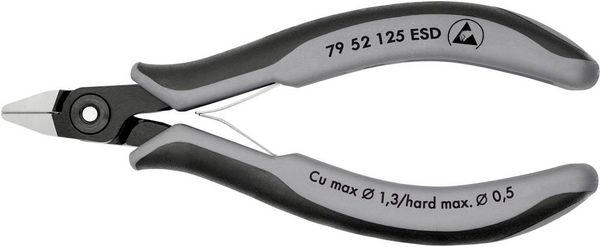 Produktbild: Knipex 79 52 125 ESD ESD Seitenschneider mit Facette 125mm