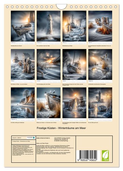 Produktbild: Frostige K&uuml;sten - Wintertr&auml;ume am Meer (Wandkalender 2026 DIN A4 hoch), CALVENDO Monatskalender