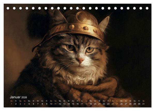 Produktbild: Katzenkunstwerke (Tischkalender 2026 DIN A5 quer), CALVENDO Monatskalender