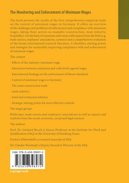 Produktbild: The Monitoring and Enforcement of Minimum Wages