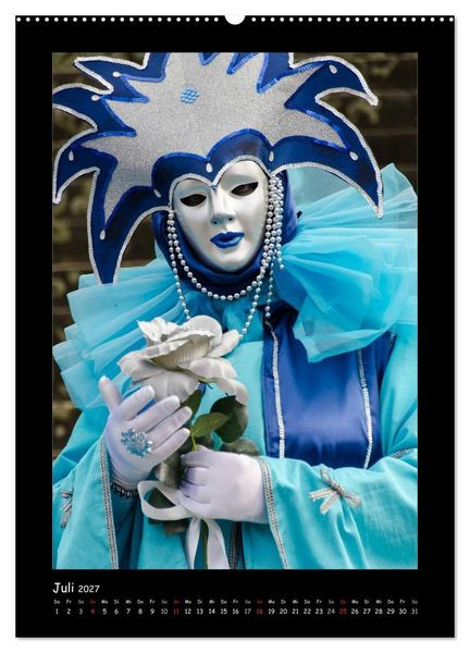 Produktbild: Venezianische Masken HALLia VENEZia Schw&auml;bisch Hall (hochwertiger Premium Wandkalender 2027 DIN A2 hoch), Kunstdruck in Hochglanz