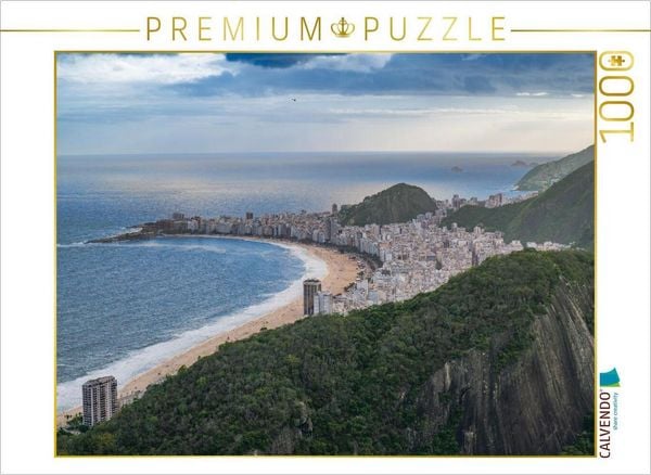 CALVENDO Puzzle Panorama der Copacabana | 1000 Teile Lege-Größe 64x48cm Foto-Puzzle für glückliche Stunden