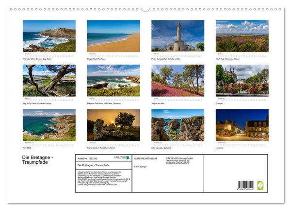 Produktbild: Die Bretagne - Traumpfade (Wandkalender 2026 DIN A2 quer), CALVENDO Monatskalender
