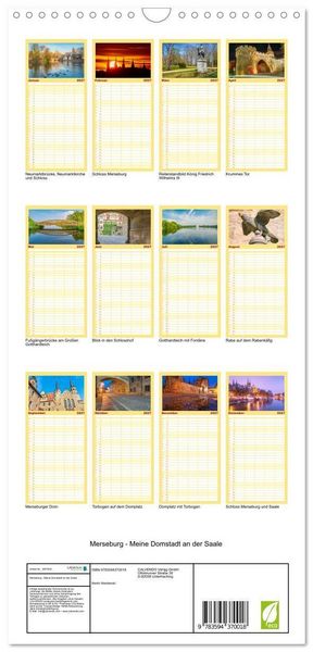 Produktbild: Familienplaner 2027 - Merseburg - Meine Domstadt an der Saale mit 5 Spalten (Wandkalender, 21 x 45 cm) CALVENDO