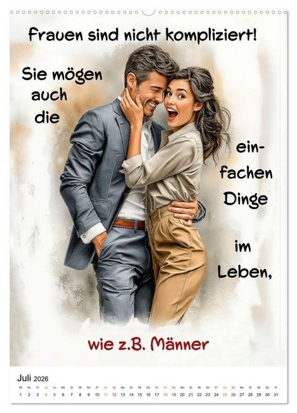 Produktbild: Liebling, mal ehrlich ..... (Wandkalender 2026 DIN A2 hoch), CALVENDO Monatskalender